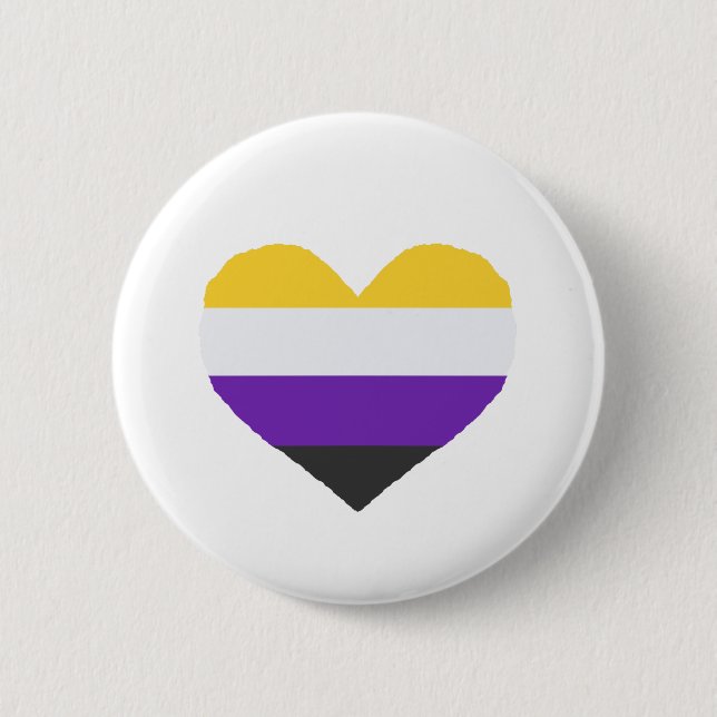 Non-Binary Pride Badge 2 Inch Round Button (Front)