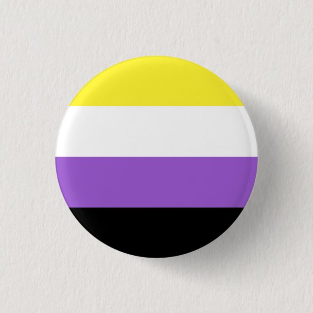 Non Binary Pride Flag 1 Inch Round Button (Front)