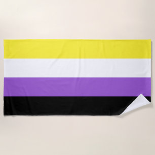 Non Binary Pride Flag Beach Towel