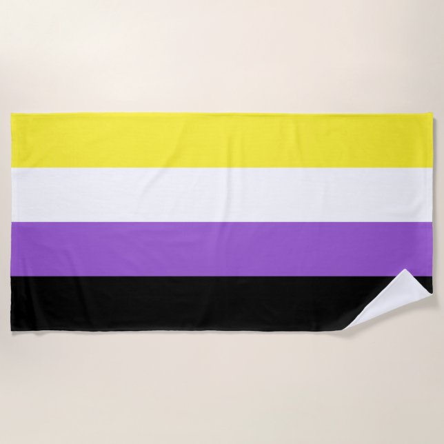 Non Binary Pride Flag Beach Towel (Front)