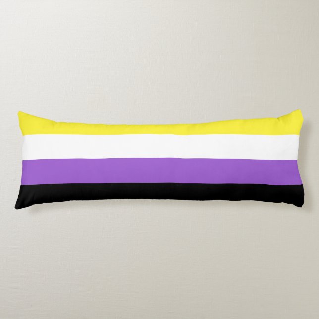 Non Binary Pride Flag Body Pillow (Front)