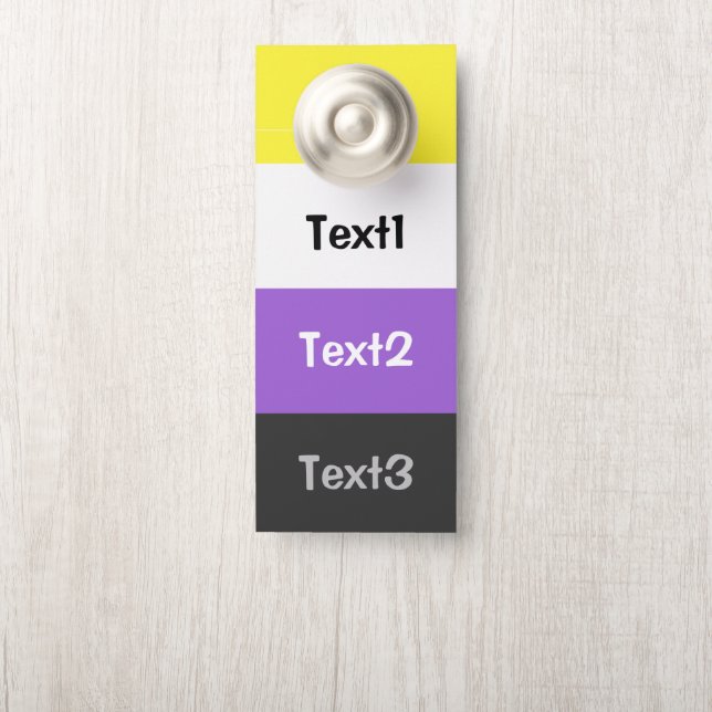 Non-Binary Pride flag Door Hanger (On Knob)