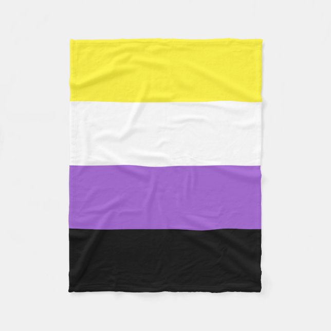 Non Binary Pride Flag Fleece Blanket (Front)