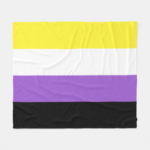 Non Binary Pride Flag Fleece Blanket
