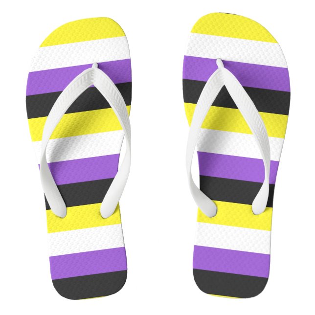 Non-Binary Pride flag Flip Flops (Footbed)
