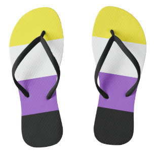 Non Binary Pride Flag Flip Flops