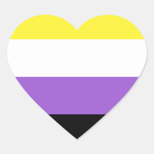 Non Binary Pride Flag Heart Sticker