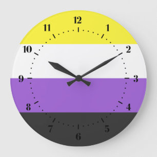 Non-Binary Pride flag Large Clock