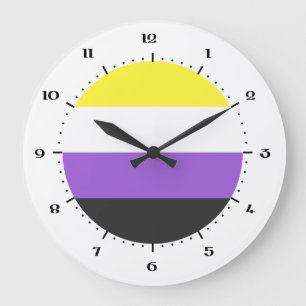 Non-Binary Pride flag Large Clock