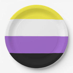 Non Binary Pride Flag Paper Plate