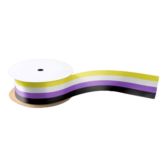 Non Binary Pride Flag Satin Ribbon (Spool)