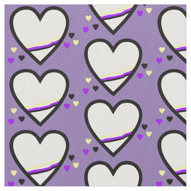 Non Binary Pride Heart Fabric (Close Up)