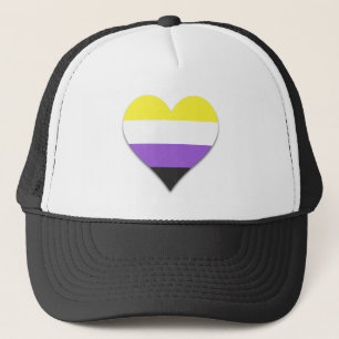Non-binary pride heart Trucker Hat