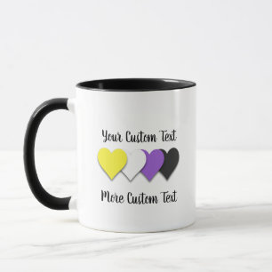 Non-binary pride hearts mug