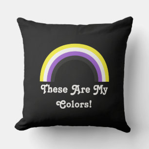 Non-Binary Pride rainbow Throw Pillow