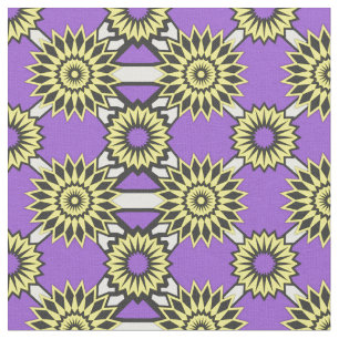 Non-Binary Pride seamless purple flower pattern Fa Fabric