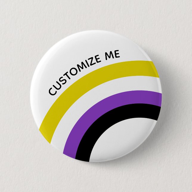 Non-Binary Rainbow Non Binary Flag Custom 2 Inch Round Button (Front)