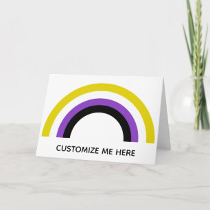 Non-Binary Rainbow Non Binary Pride Flag Custom Card