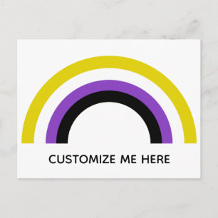 Non-Binary Rainbow Non Binary Pride Flag Custom Postcard
