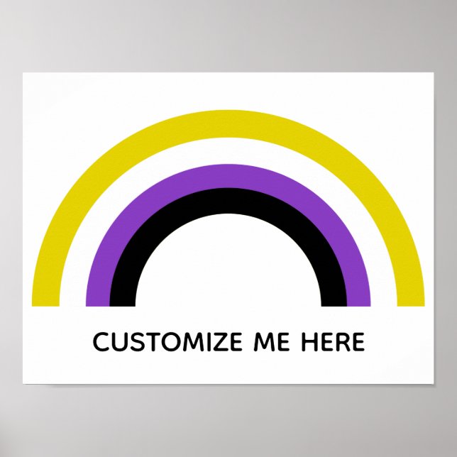 Non-Binary Rainbow Non Binary Pride Flag Custom Poster (Front)