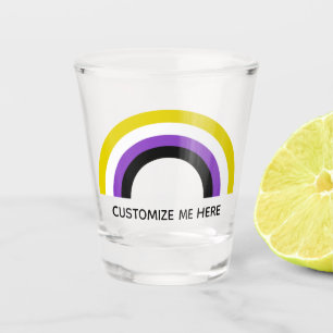 Non-Binary Rainbow Non Binary Pride Flag Custom Shot Glass