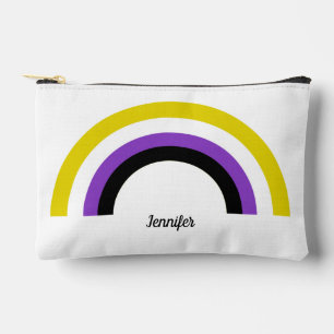 Non-Binary Rainbow Nonbinary Personalized Accessory Pouch