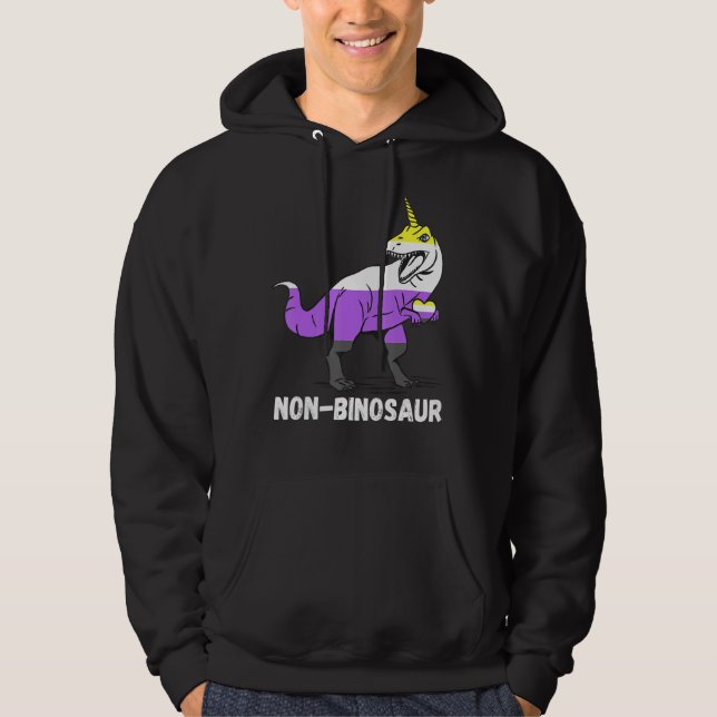 Non Binary Rex Unicorn Lgbtq Nonbinary Flag Gender Hoodie (Front)