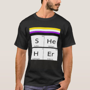 Non-Binary SHEHER Gender Pronouns Preference Ident T-Shirt