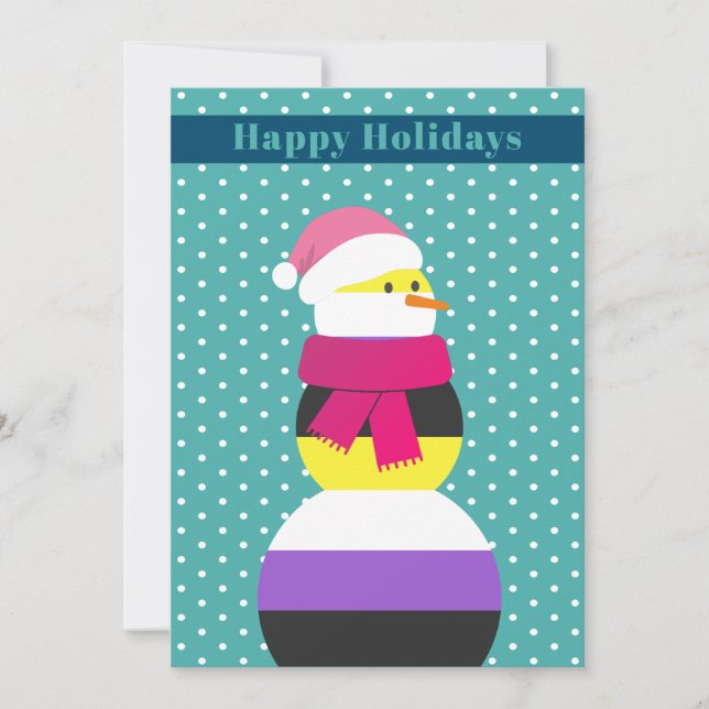 Non-binary snowman snowwoman christmas Card (Front)