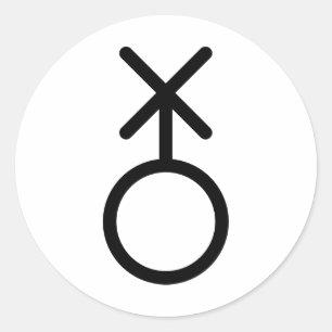 non binary symbol classic round sticker