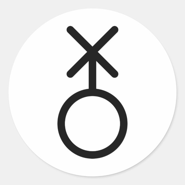 non binary symbol classic round sticker (Front)