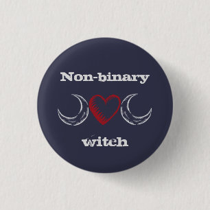 Non-binary witch badge / 1 inch round button