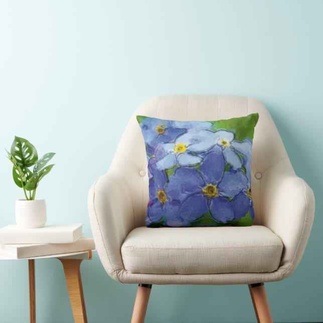 non-blue — watercolor design | throw pillow (Chair)