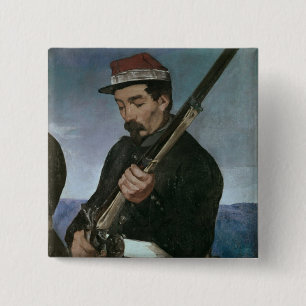 Non Commissoned Officer holding his Rifle 2 Inch Square Button
