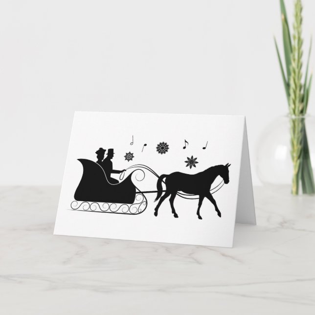 Non-Denominational Company Card: Horse Sleigh Holiday Card (Front)