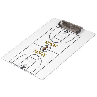Non dry-erase Basketball Court Layout Clipboard