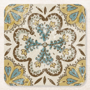 Non-Embellished Batik Square II Square Paper Coaster