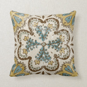 Non-Embellished Batik Square II Throw Pillow