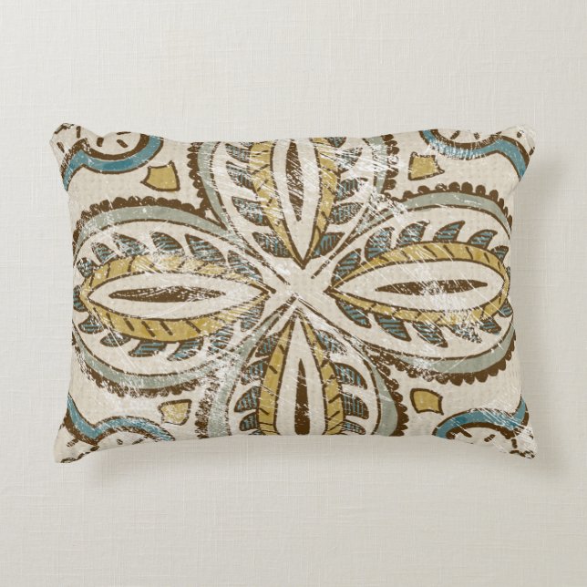 Non-Embellished Batik Square III Accent Pillow (Front)
