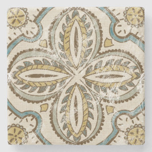 Non-Embellished Batik Square III Stone Coaster