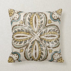 Non-Embellished Batik Square III Throw Pillow