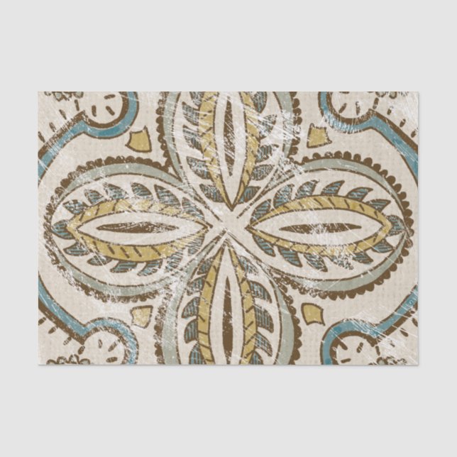 Non-Embellished Batik Square III Tissue Paper (Front)