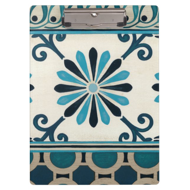 Non-Embellished Indigo Frieze II Clipboard (Front)