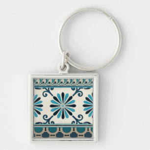 Non-Embellished Indigo Frieze II Keychain