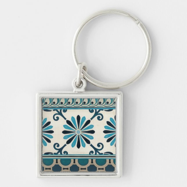 Non-Embellished Indigo Frieze II Keychain (Front)