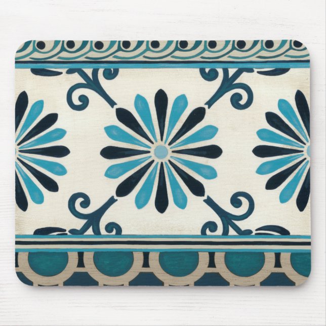 Non-Embellished Indigo Frieze II Mouse Pad (Front)