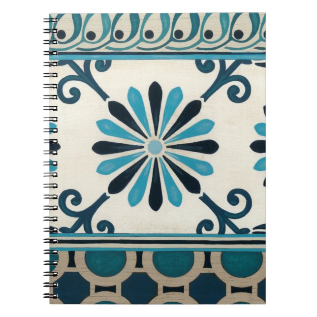 Non-Embellished Indigo Frieze II Notebook (Front)