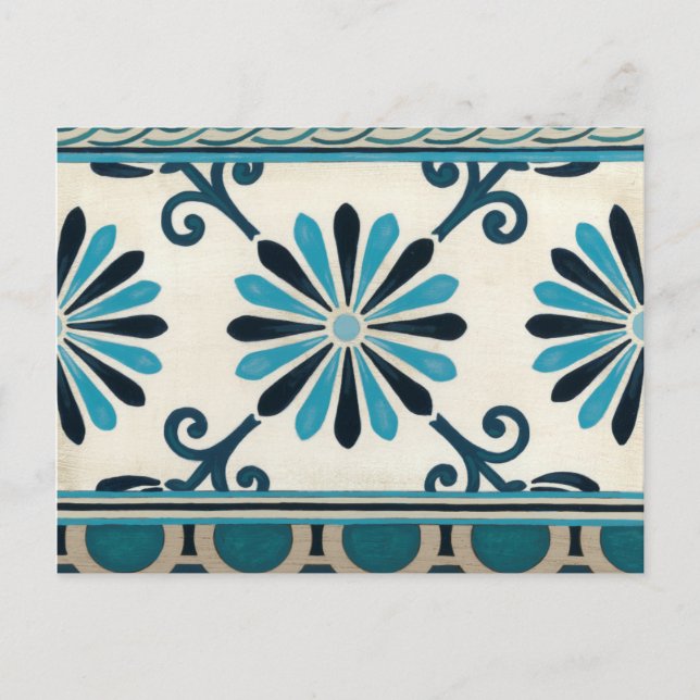 Non-Embellished Indigo Frieze II Postcard (Front)