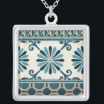Non-Embellished Indigo Frieze II Silver Plated Necklace<br><div class="desc">Home Décor</div>