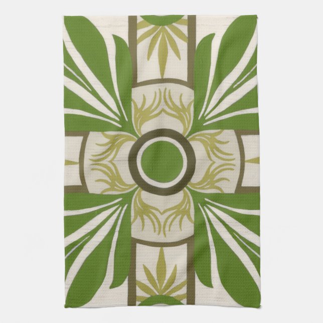 Non-Embellished Palm Motif I Kitchen Towel (Vertical)